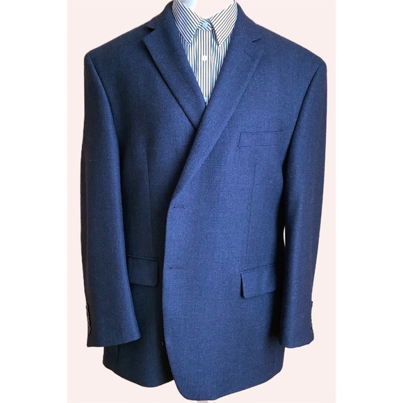 RALPH LAUREN Blue Oversized Wool Blazer Size 44S - Picture 1 of 13